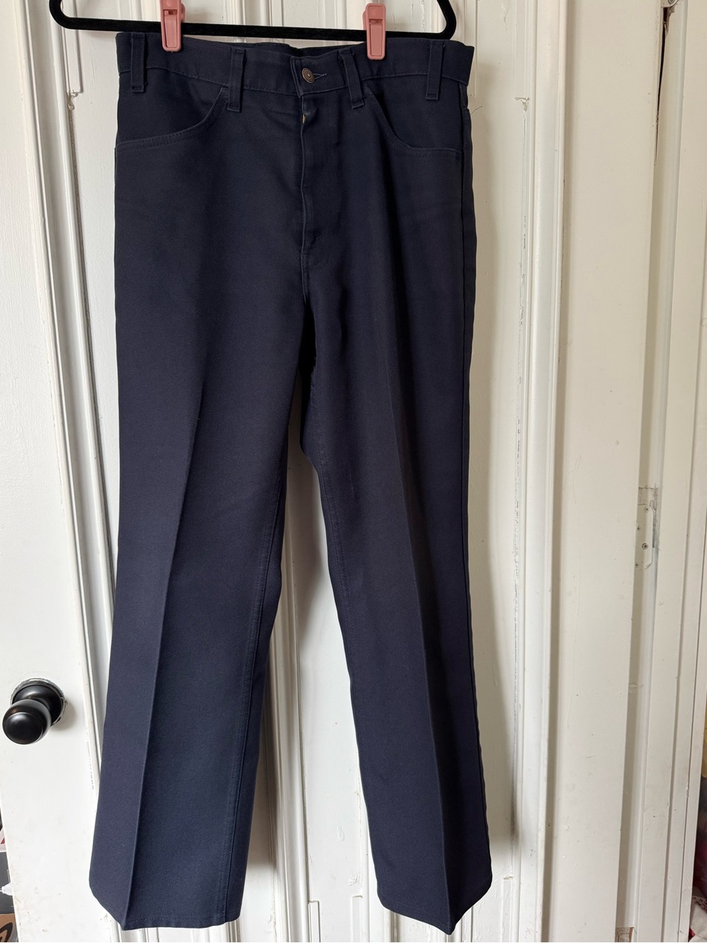 Vintage 70s Levis Sta-Prest 517 Dark Blue Navy Pants Men's size 35x30